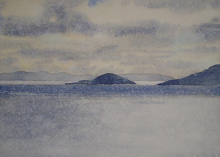 Robert Spellman watercolor of Ballinskelligs Bay, County Kerry, Ireland